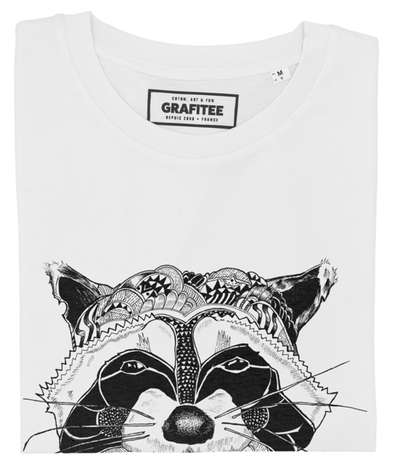 T-shirt Raccoon blanc plié