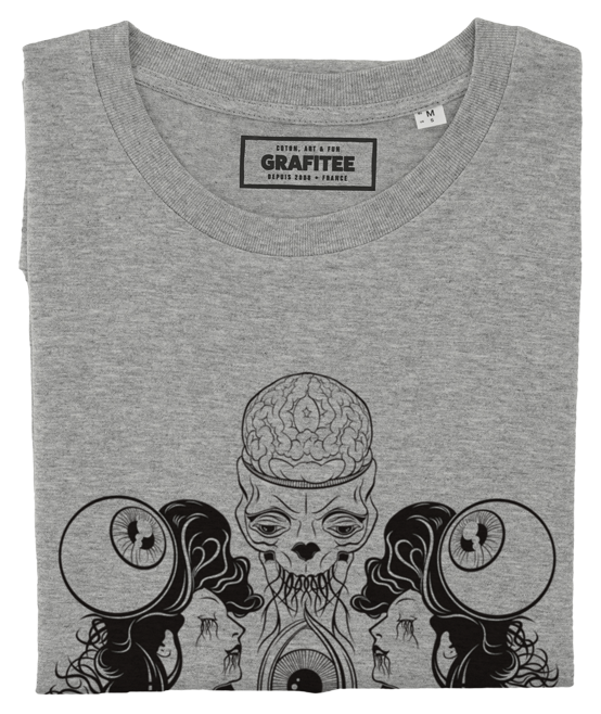 T-shirt Femme Fatale gris chiné plié