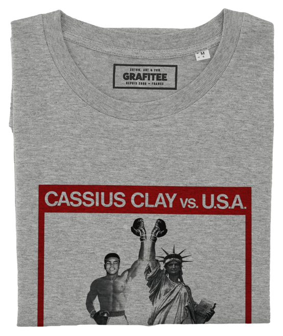 T-shirt Ali vs. USA gris chiné plié