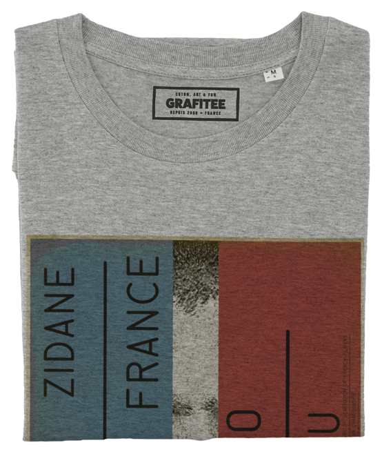 T-shirt Zidane France 98 gris chiné plié