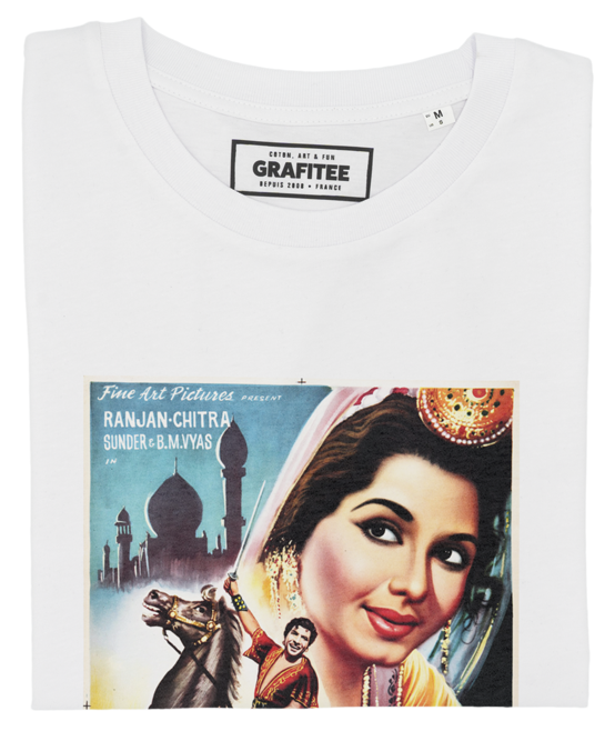 T-shirt Jadoo Bollywood blanc plié