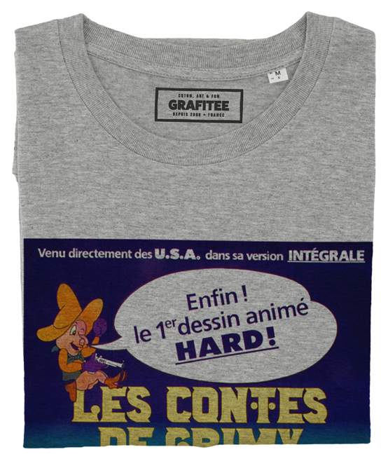 T-shirt Les Contes de Grimy gris chiné plié