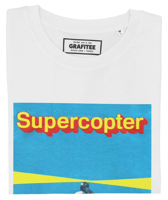 T-shirt Supercopter blanc plié