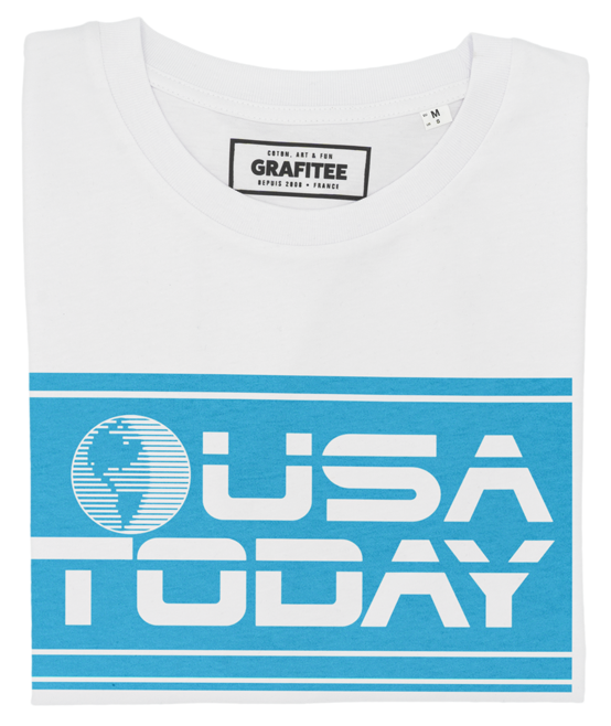 T-shirt USA Today blanc plié