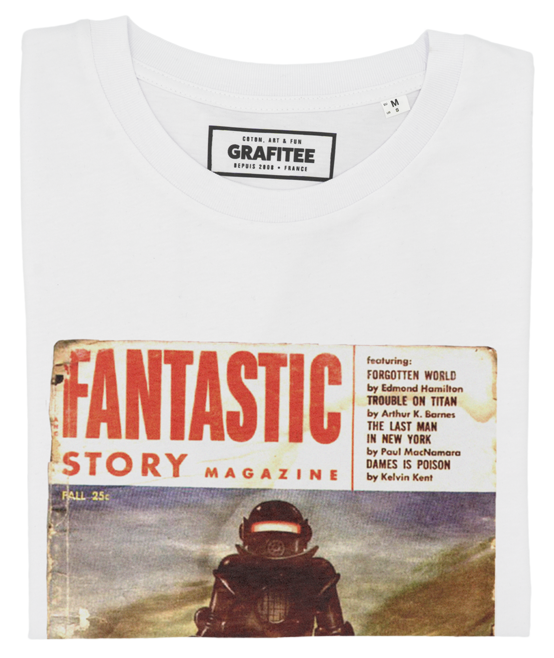 T-shirt Fantastic Story Magazine blanc plié