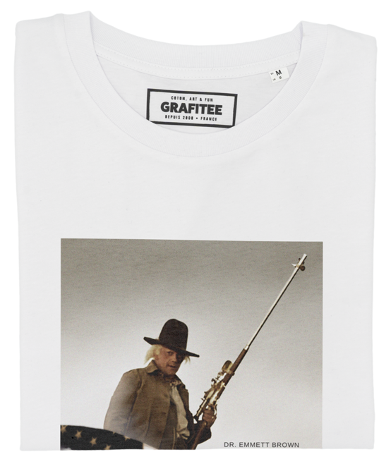 T-shirt Doc Brown Sniper blanc plié