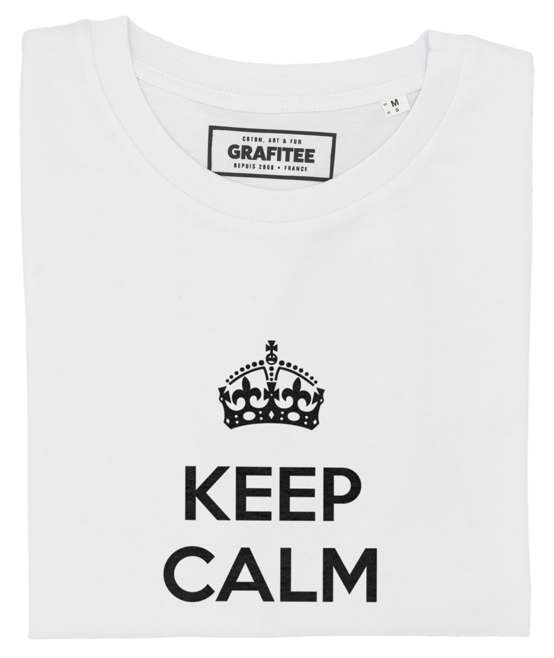T-shirt Keep Calm DeLorean blanc plié