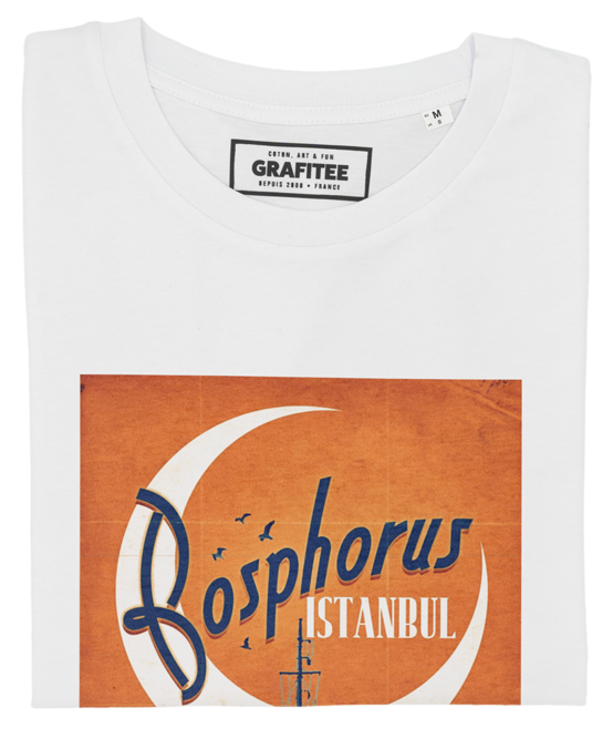 T-shirt Bosphore Istanbul blanc plié