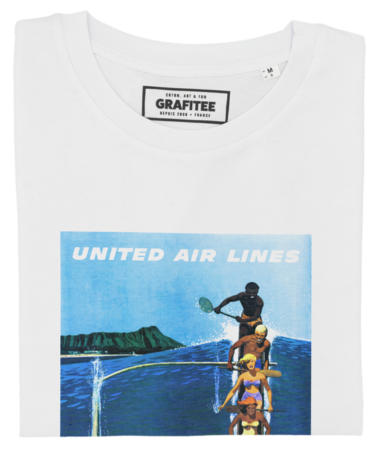 T-shirt Hawaii Surf blanc plié