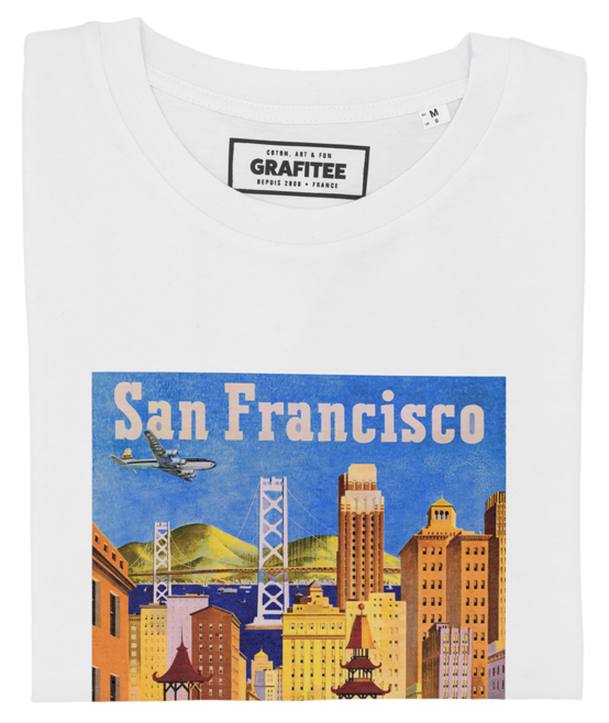 T-shirt Tramway San Francisco blanc plié