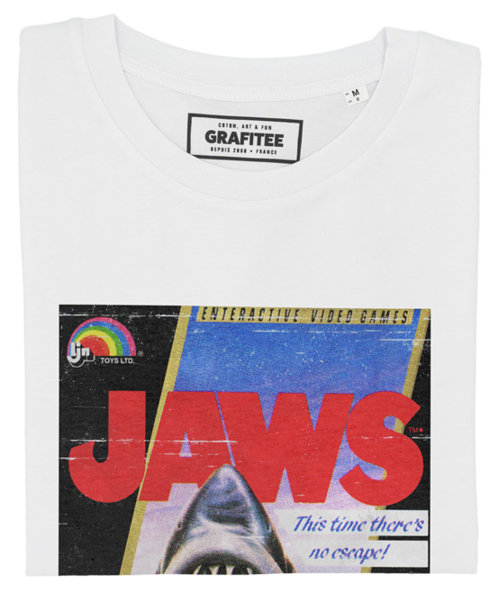 T-shirt Jaws Nintendo blanc plié