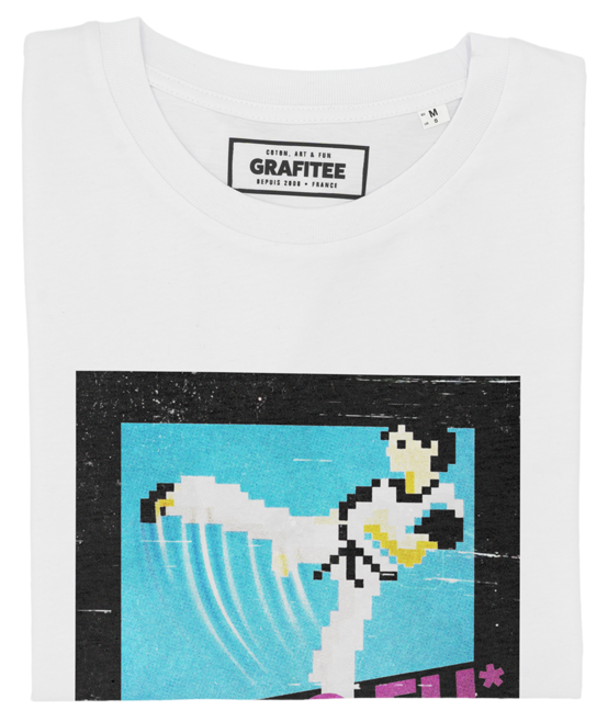 T-shirt Kung Fu Nintendo blanc plié