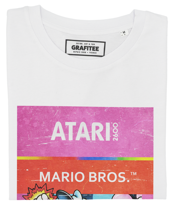 T-shirt Mario Bros Atari blanc plié