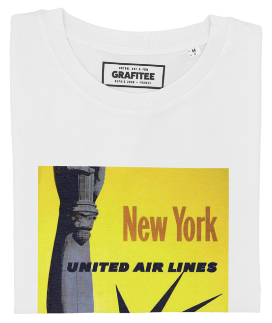 T-shirt New York United Air Lines blanc plié