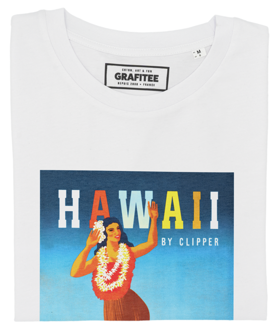 T-shirt Hawaii blanc plié