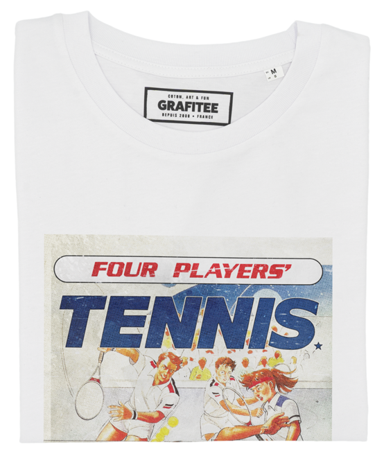 T-shirt Four Player Tennis blanc plié
