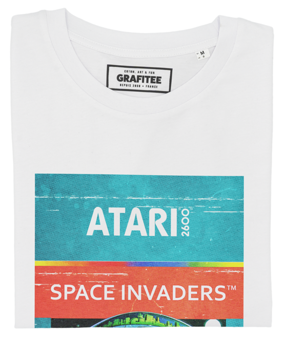 T-shirt Space Invaders blanc plié