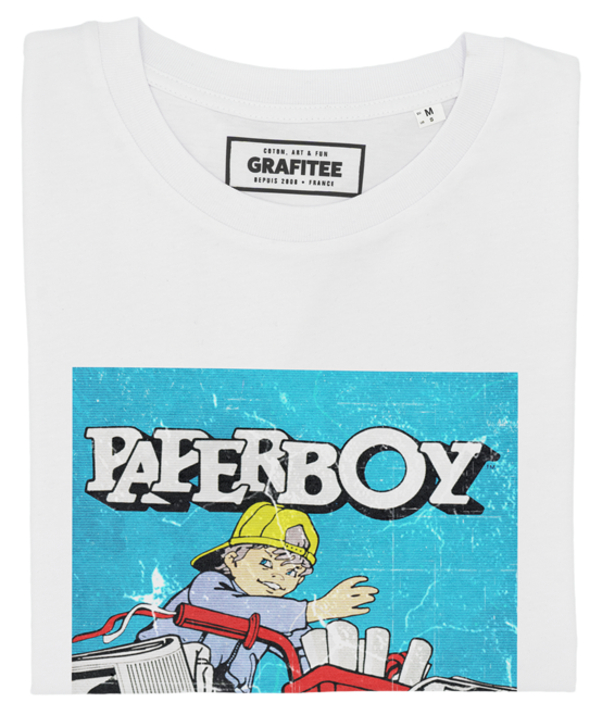 T-shirt Paperboy blanc plié
