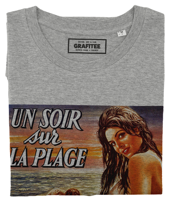 T-shirt Un Soir Sur La Plage gris chiné plié