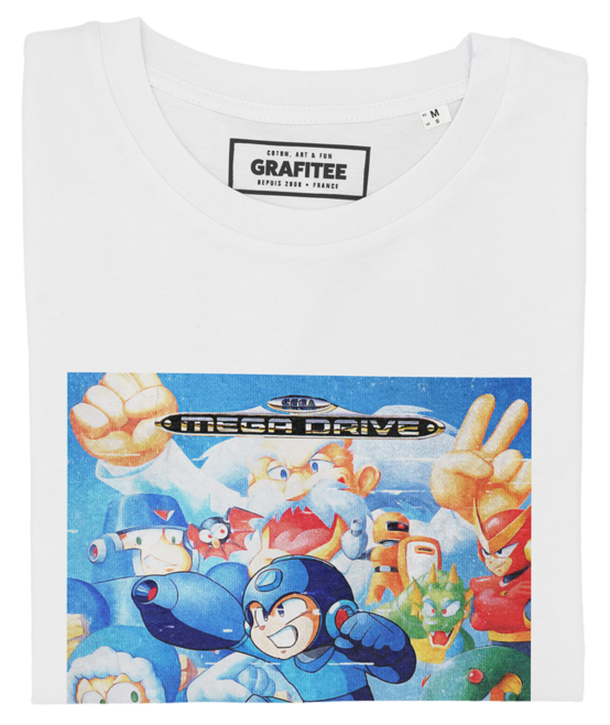 T-shirt Mega Man blanc plié