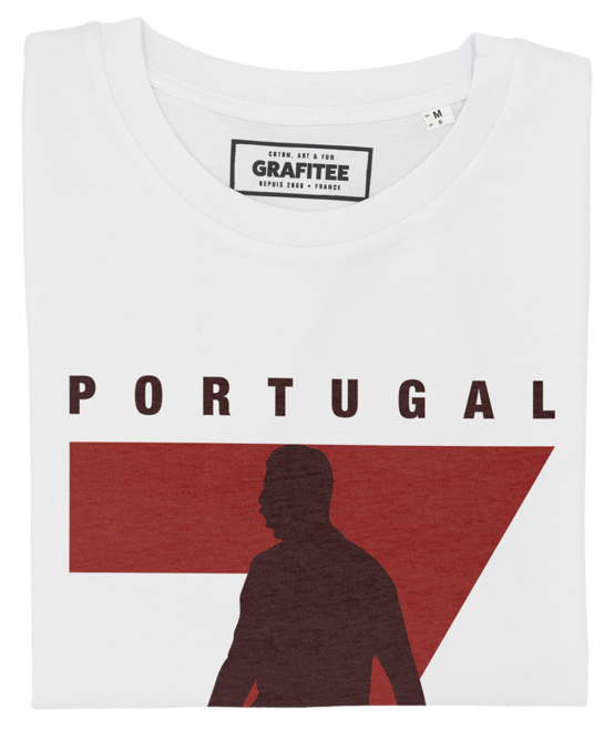 T-shirt Ronaldo Numéro 7 blanc plié