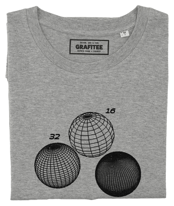 T-shirt Segments gris chiné plié