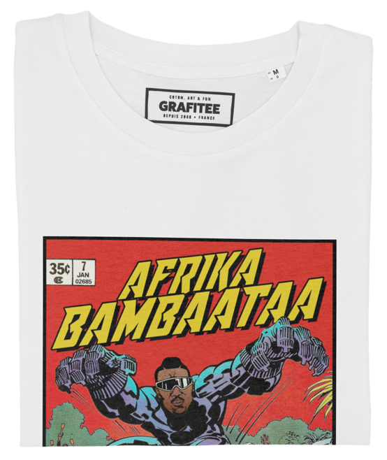 T-shirt Afrika Bambaataa blanc plié