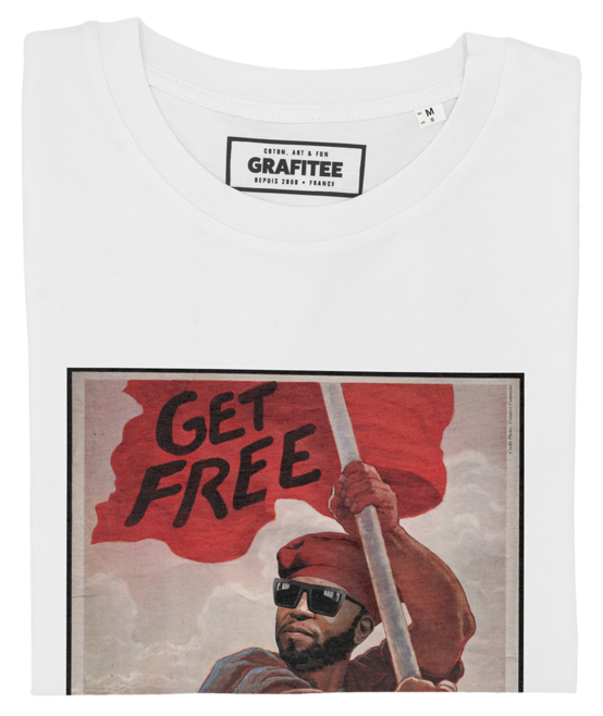 T-shirt Get Free blanc plié
