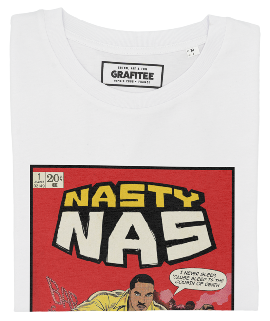T-shirt Nasty Nas blanc plié