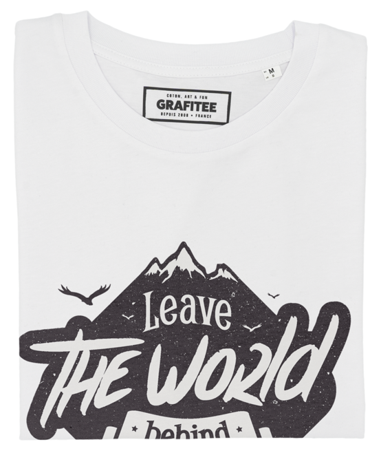 T-shirt Leave The World blanc plié