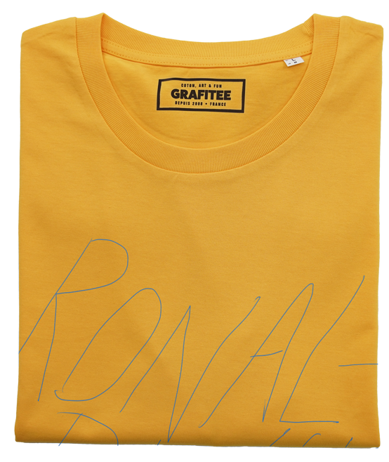 T-shirt Ronaldinho jaune plié