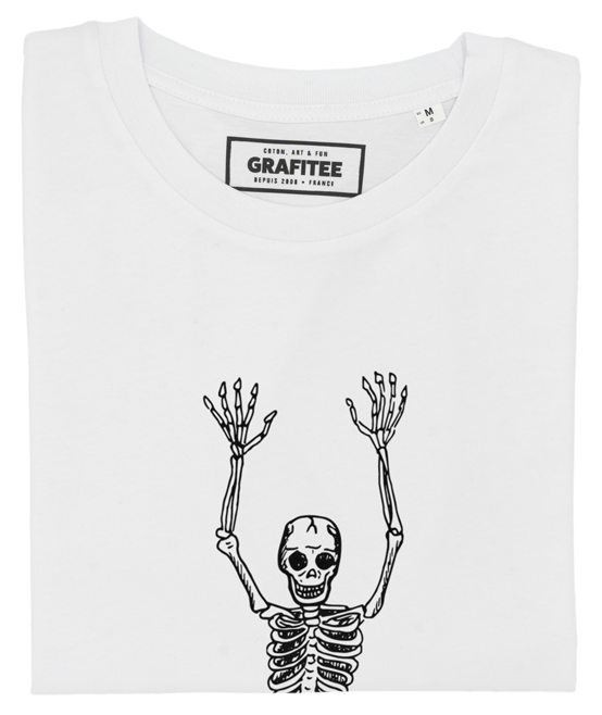 T-shirt Squelette blanc plié