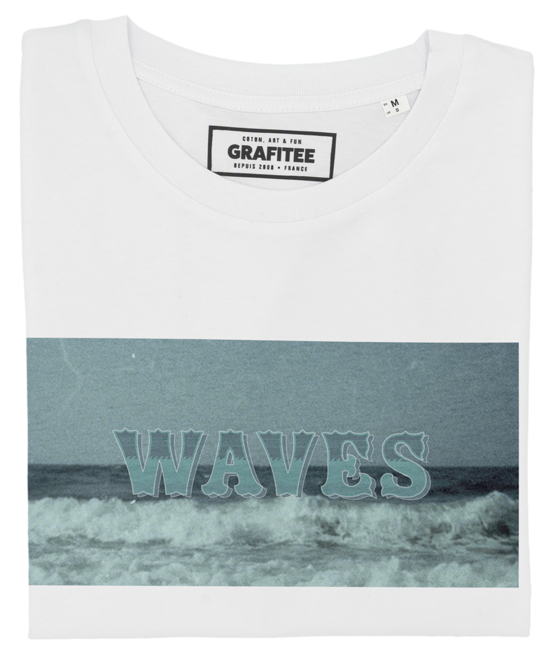 T-shirt Waves blanc plié