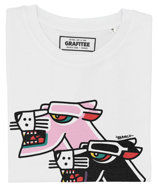 T-shirt Panther Duo blanc plié