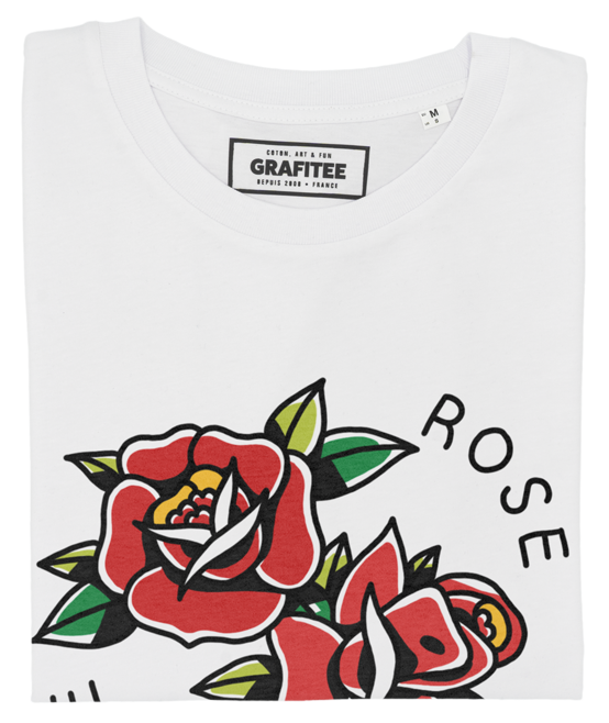 T-shirt Rose Rose blanc plié