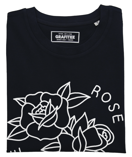 T-shirt Rose Rose noir plié