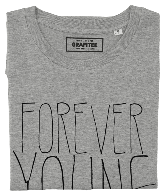 T-shirt Forever Poor gris chiné plié