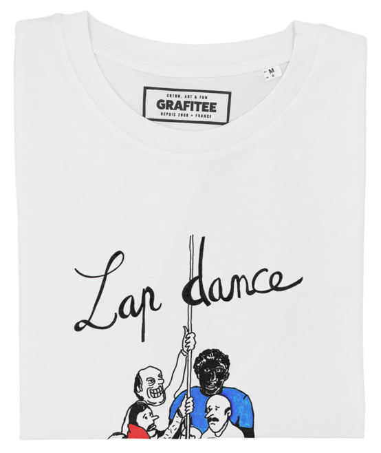 T-shirt Lap Dance blanc plié