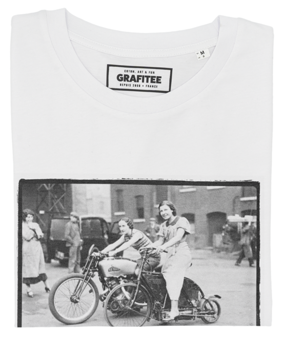 T-shirt Grandmother Motorbike blanc plié