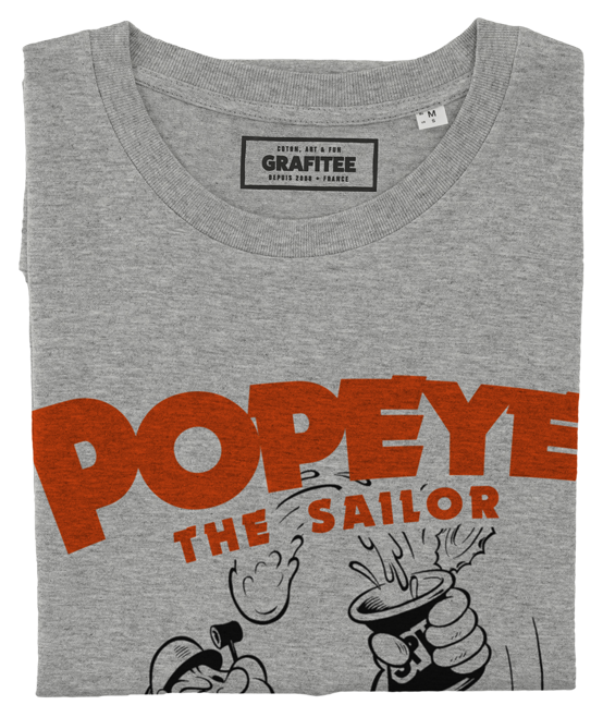 T-shirt Popeye The Sailor gris chiné plié