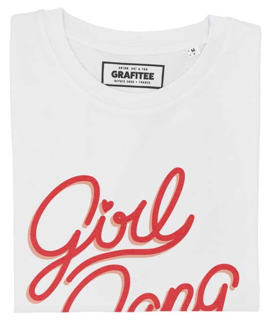 T-shirt Girl Gang blanc plié