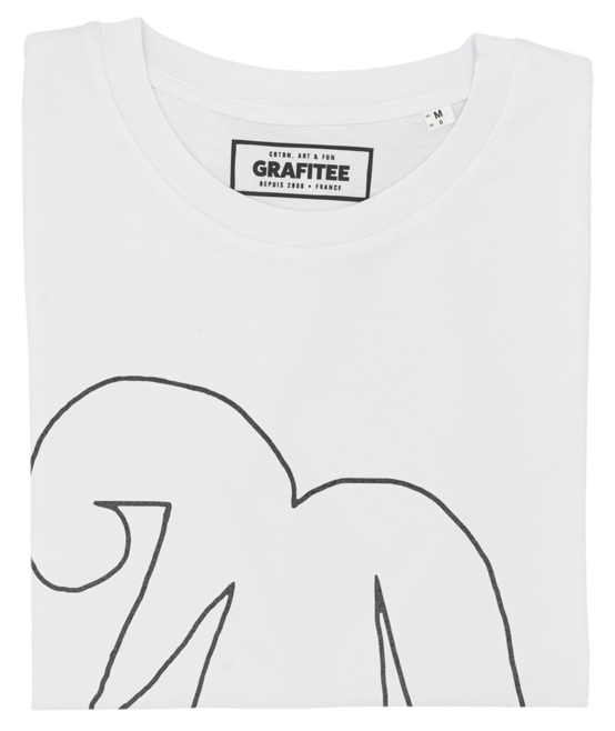 T-shirt Gazza blanc plié