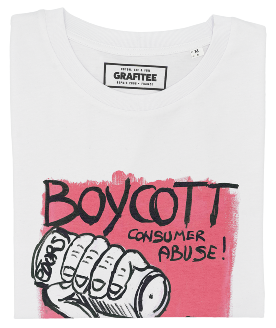 T-shirt Boycott blanc plié