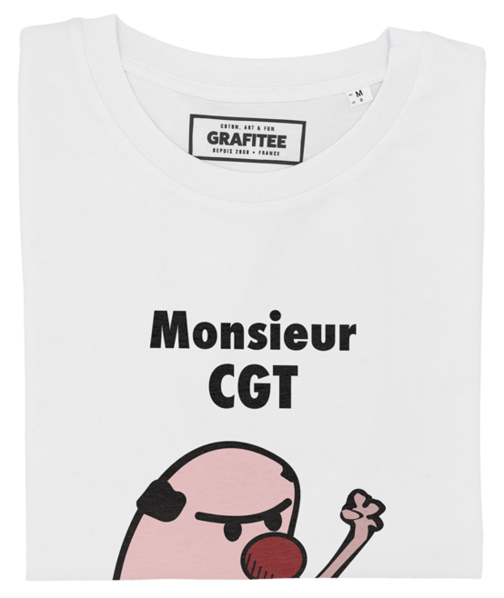 T-shirt Monsieur CGT blanc plié