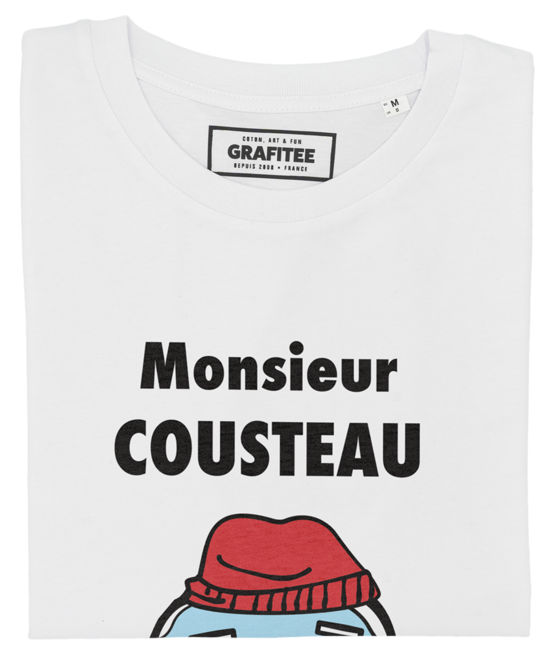 T-shirt Monsieur Cousteau blanc plié