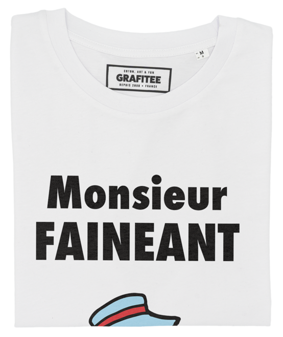 T-shirt Monsieur Fainéant blanc plié