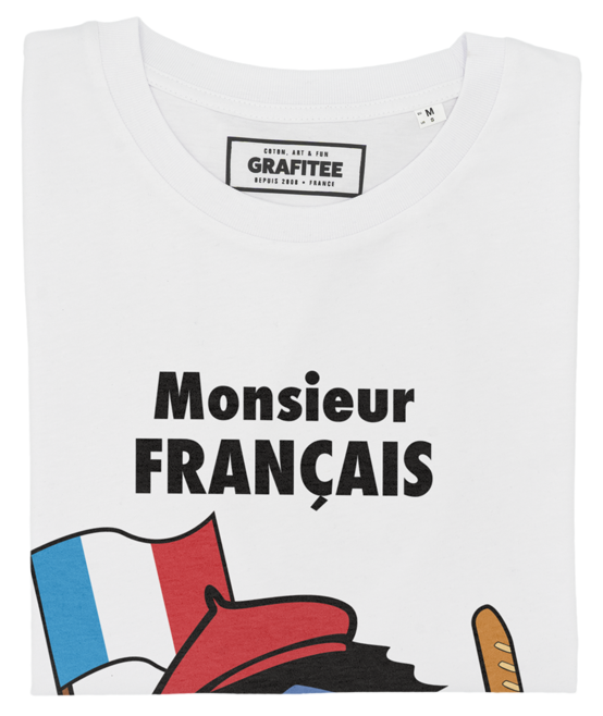 T-shirt Monsieur Français blanc plié
