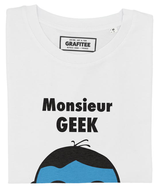 T-shirt Monsieur Geek blanc plié