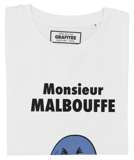 T-shirt Monsieur Malbouffe blanc plié
