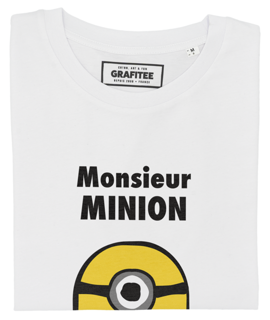 T-shirt Monsieur Minion blanc plié